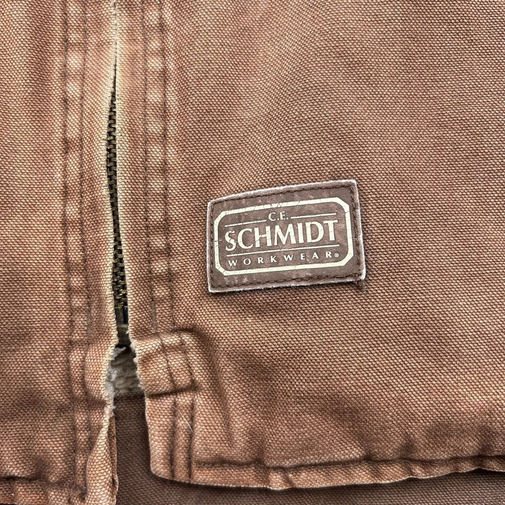 CE Schmidt Full Zip Sherpa Lined Canvas Vest Mens 3XL Brown Outdoor Workwear - Picture 3 of 16